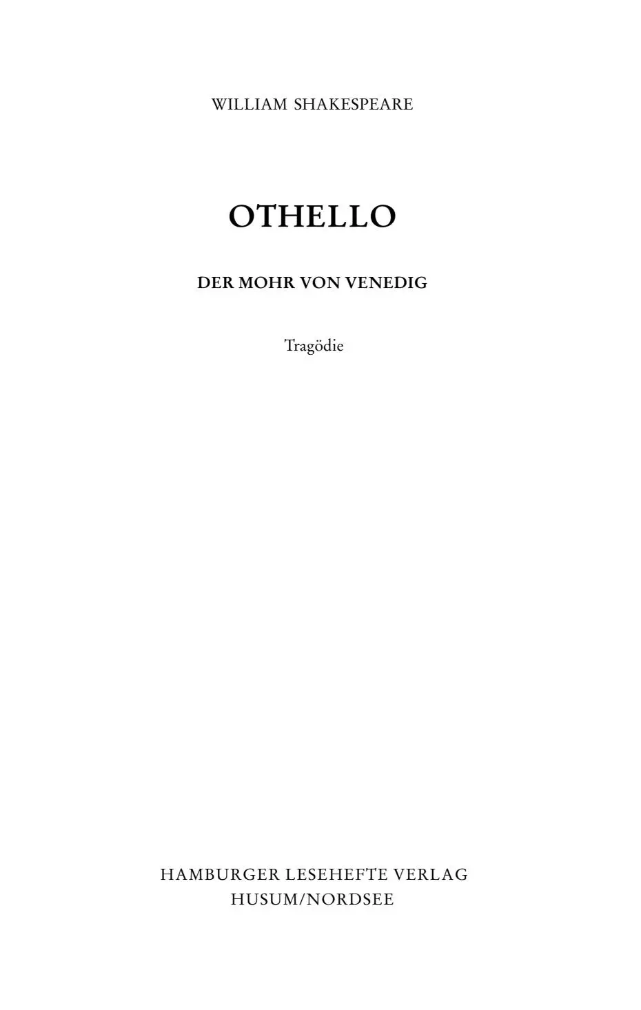 Bild: 9783872912565 | Othello | Tragödie | William Shakespeare | Taschenbuch | 112 S. | 2023