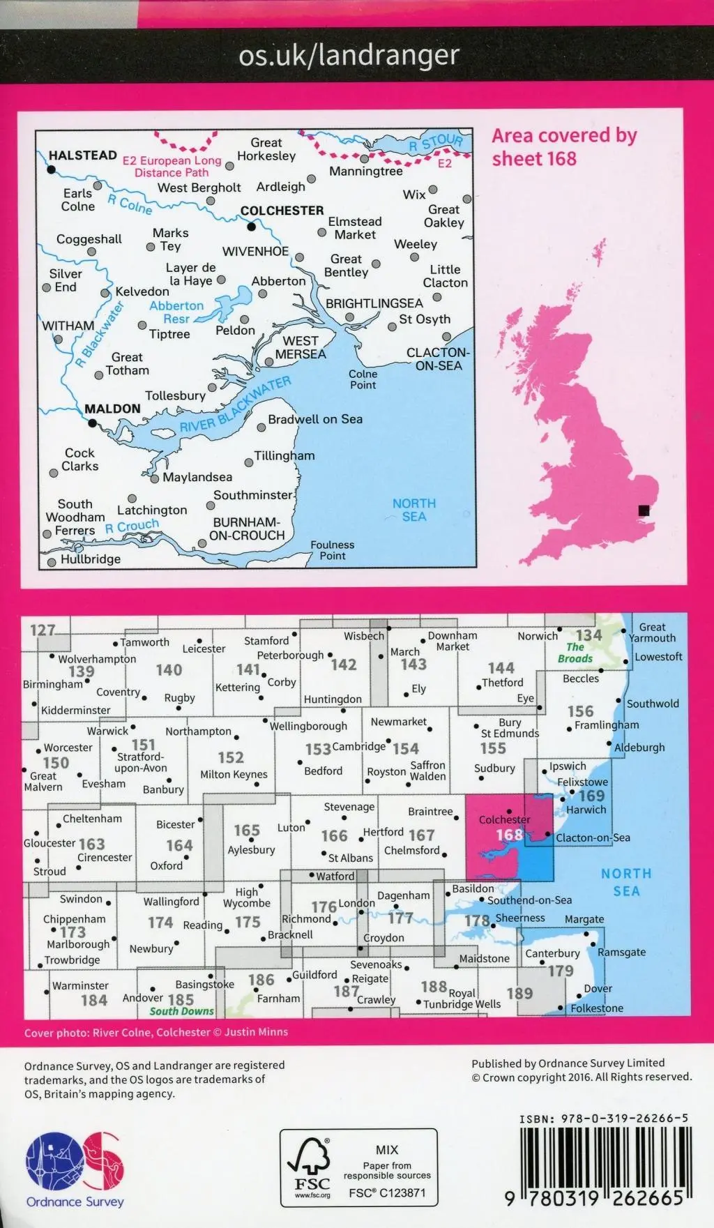 Bild: 9780319262665 | Colchester, Halstead &amp; Maldon | Ordnance Survey | (Land-)Karte | 2016