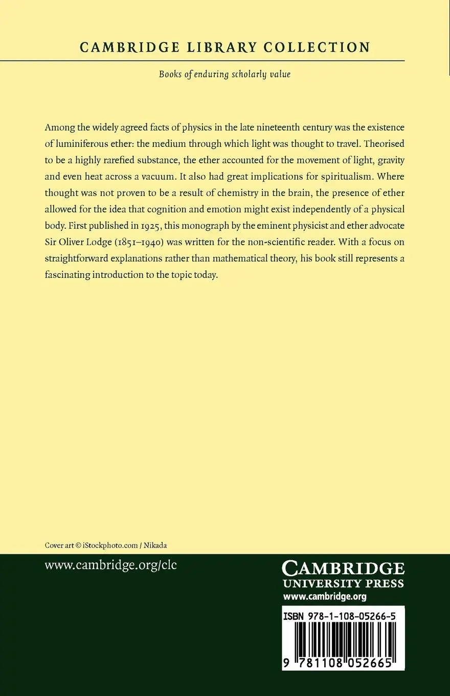 Rückseite: 9781108052665 | Ether and Reality | Oliver Lodge | Taschenbuch | Englisch | 2012