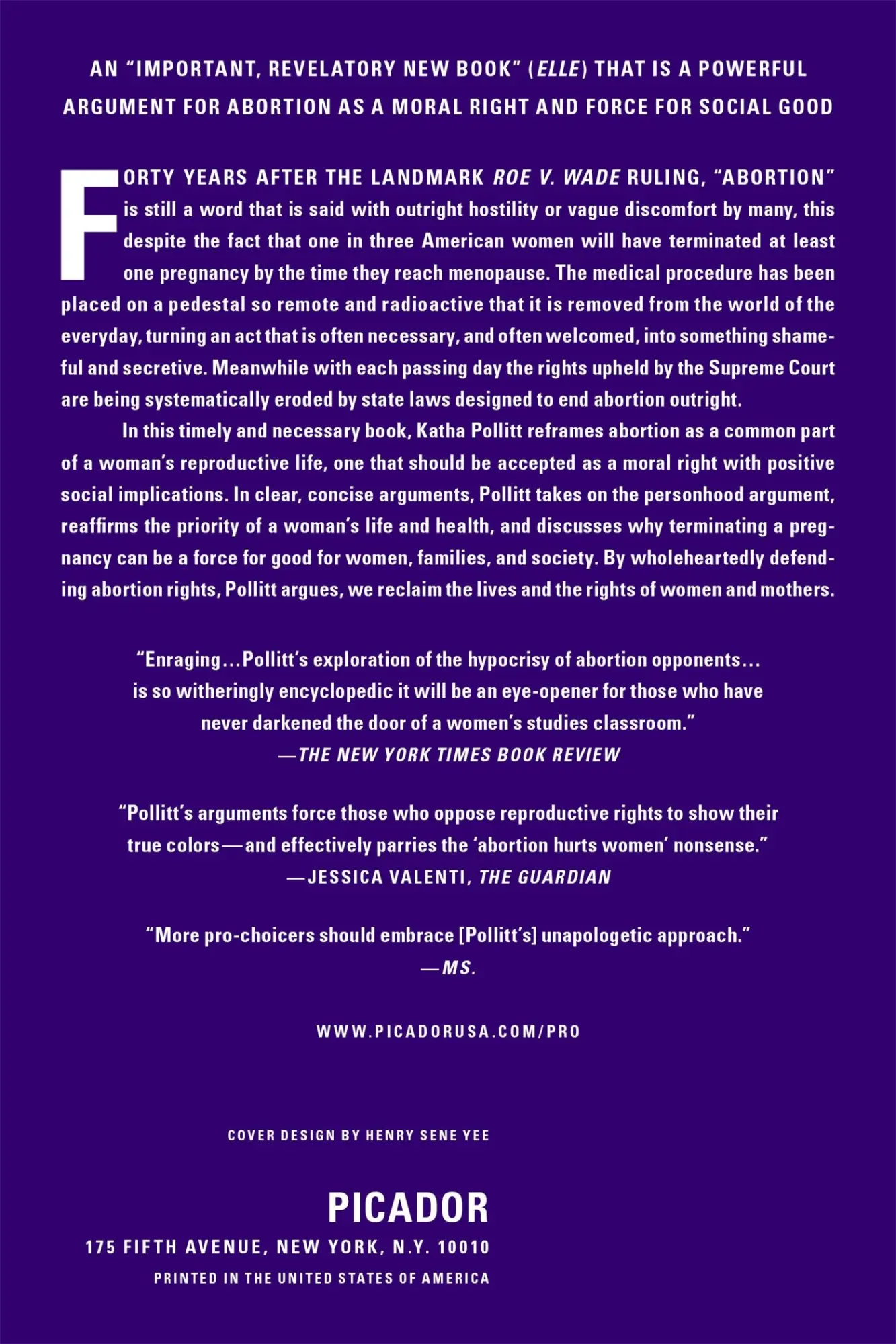 Rückseite: 9781250072665 | Pro | Reclaiming Abortion Rights | Katha Pollitt | Taschenbuch | 2015
