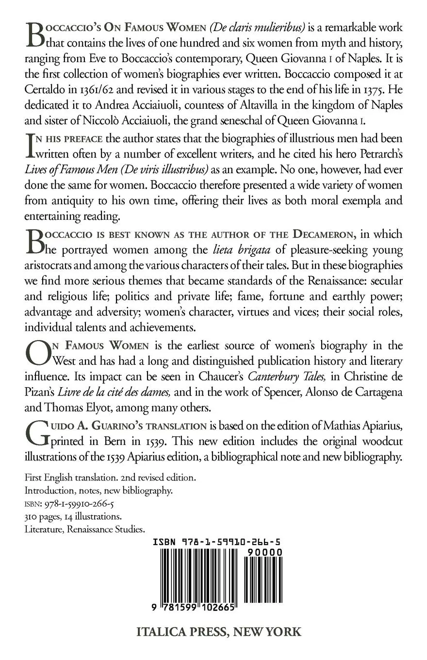 Rückseite: 9781599102665 | On Famous Women | Giovanni Boccaccio | Taschenbuch | Englisch | 2011