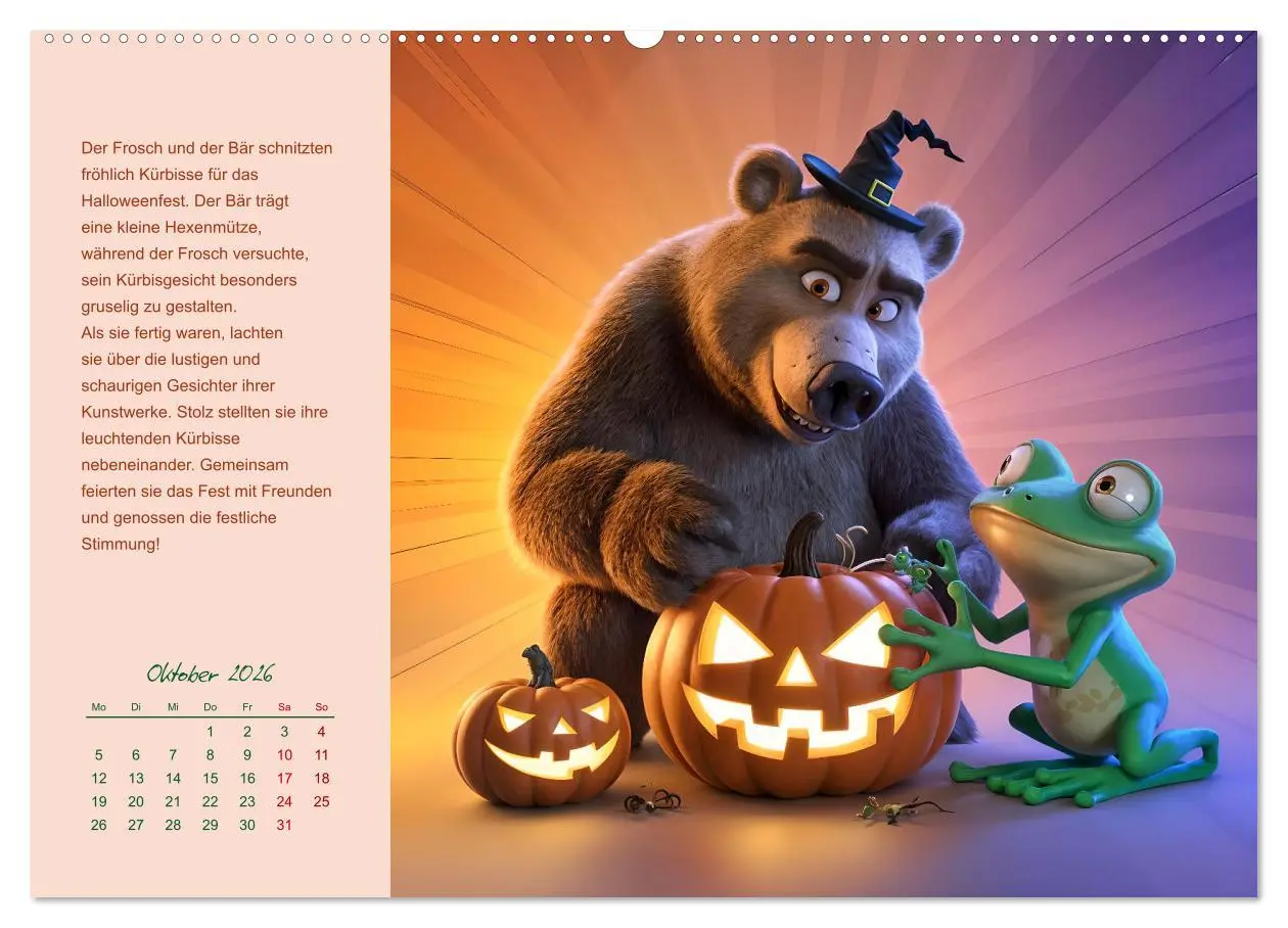Bild: 9783457332665 | Der Frosch und der Bär - Ein Jahr voller Abenteuer (Wandkalender...