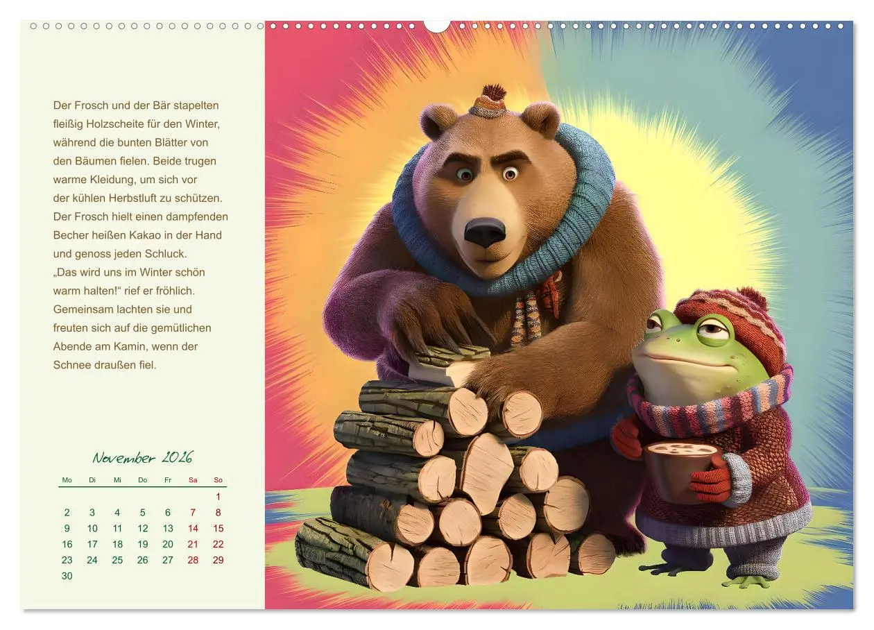 Bild: 9783457332665 | Der Frosch und der Bär - Ein Jahr voller Abenteuer (Wandkalender...