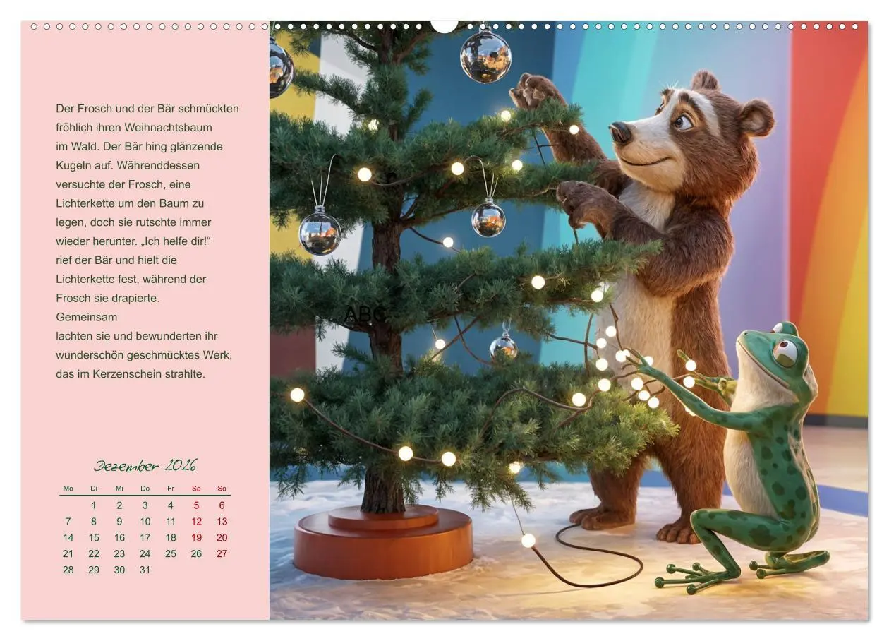 Bild: 9783457332665 | Der Frosch und der Bär - Ein Jahr voller Abenteuer (Wandkalender...