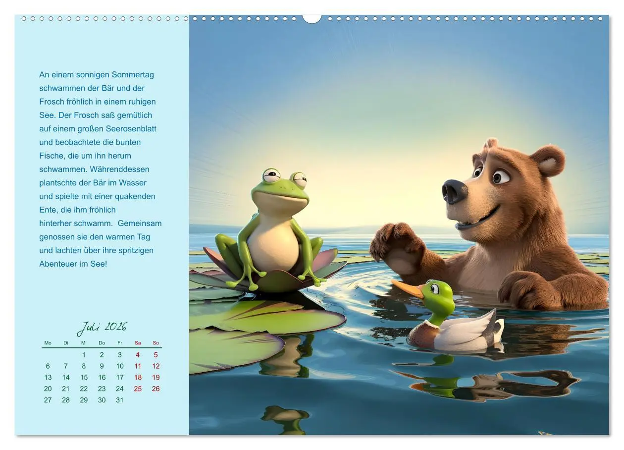 Bild: 9783457332665 | Der Frosch und der Bär - Ein Jahr voller Abenteuer (Wandkalender...