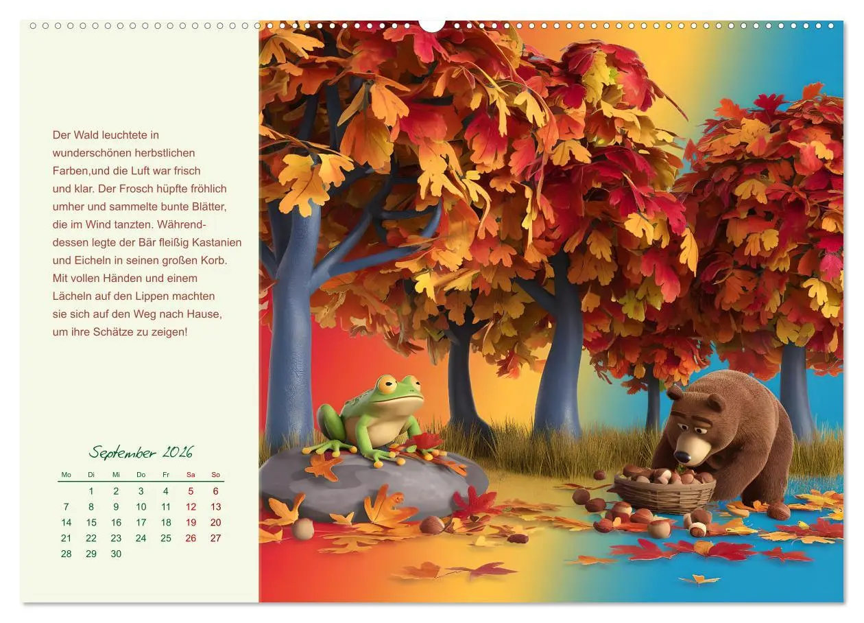 Bild: 9783457332665 | Der Frosch und der Bär - Ein Jahr voller Abenteuer (Wandkalender...