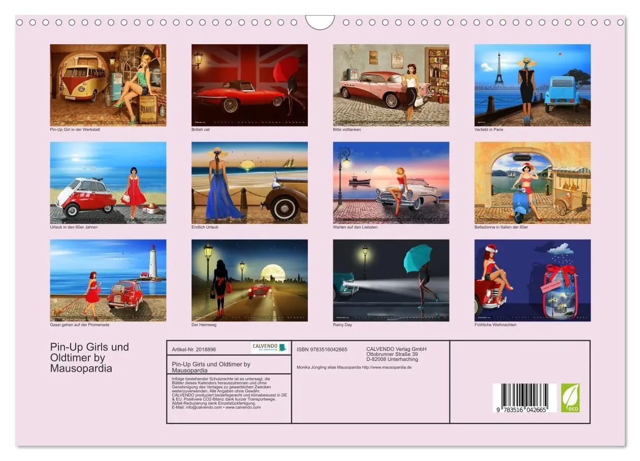 Bild: 9783516042665 | Pin-Up Girls und Oldtimer by Mausopardia (Wandkalender 2026 DIN A3...