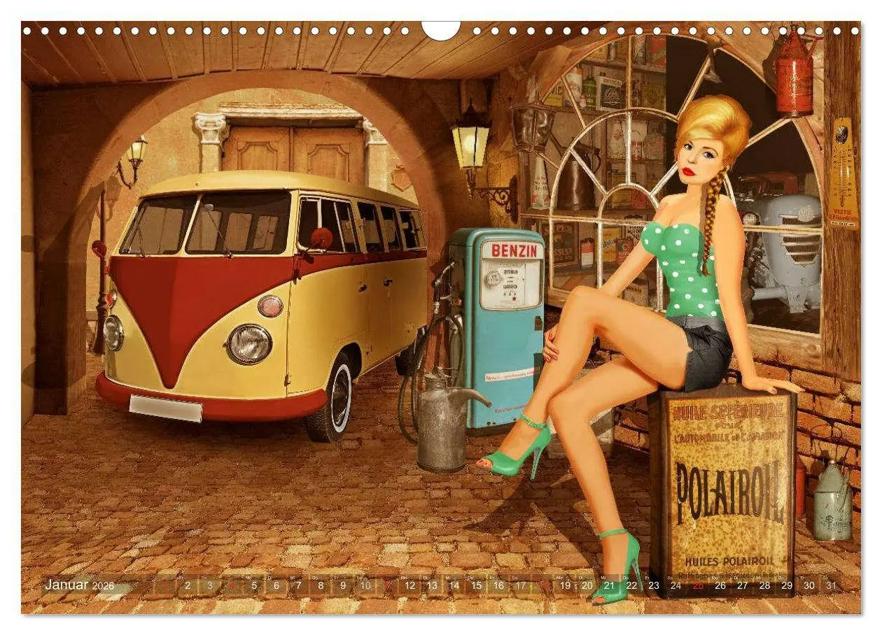 Bild: 9783516042665 | Pin-Up Girls und Oldtimer by Mausopardia (Wandkalender 2026 DIN A3...