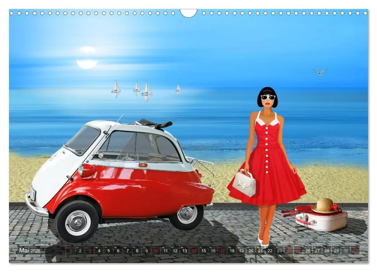 Bild: 9783516042665 | Pin-Up Girls und Oldtimer by Mausopardia (Wandkalender 2026 DIN A3...