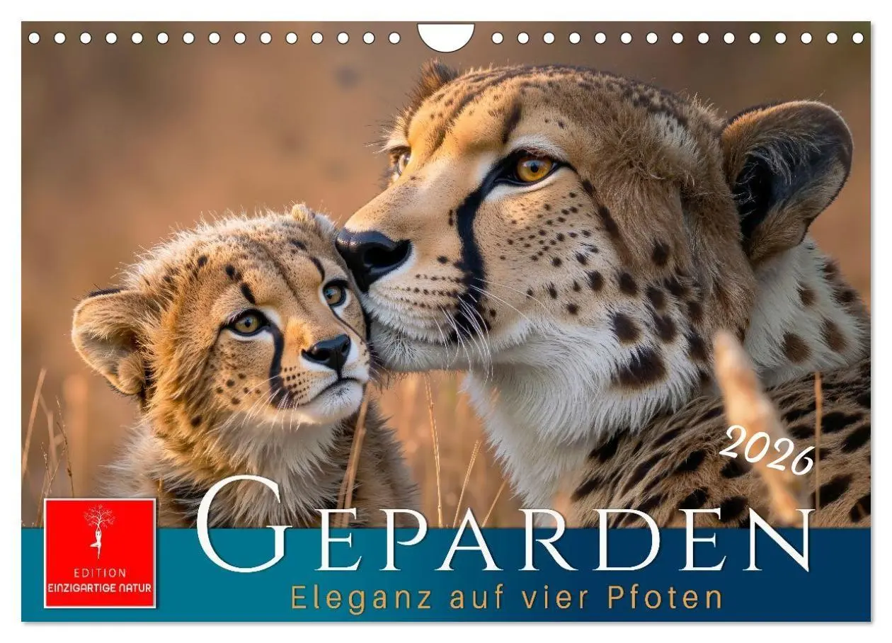Cover: 9783516732665 | Geparden - Eleganz auf vier Pfoten (Wandkalender 2026 DIN A4 quer),...