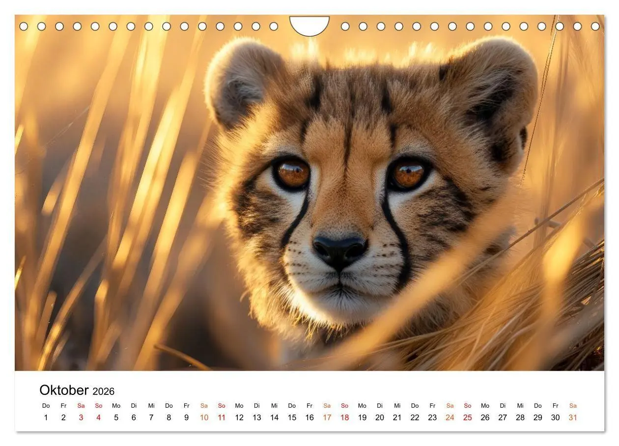 Bild: 9783516732665 | Geparden - Eleganz auf vier Pfoten (Wandkalender 2026 DIN A4 quer),...