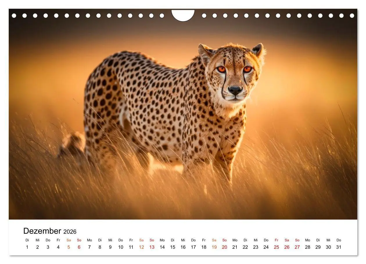 Bild: 9783516732665 | Geparden - Eleganz auf vier Pfoten (Wandkalender 2026 DIN A4 quer),...