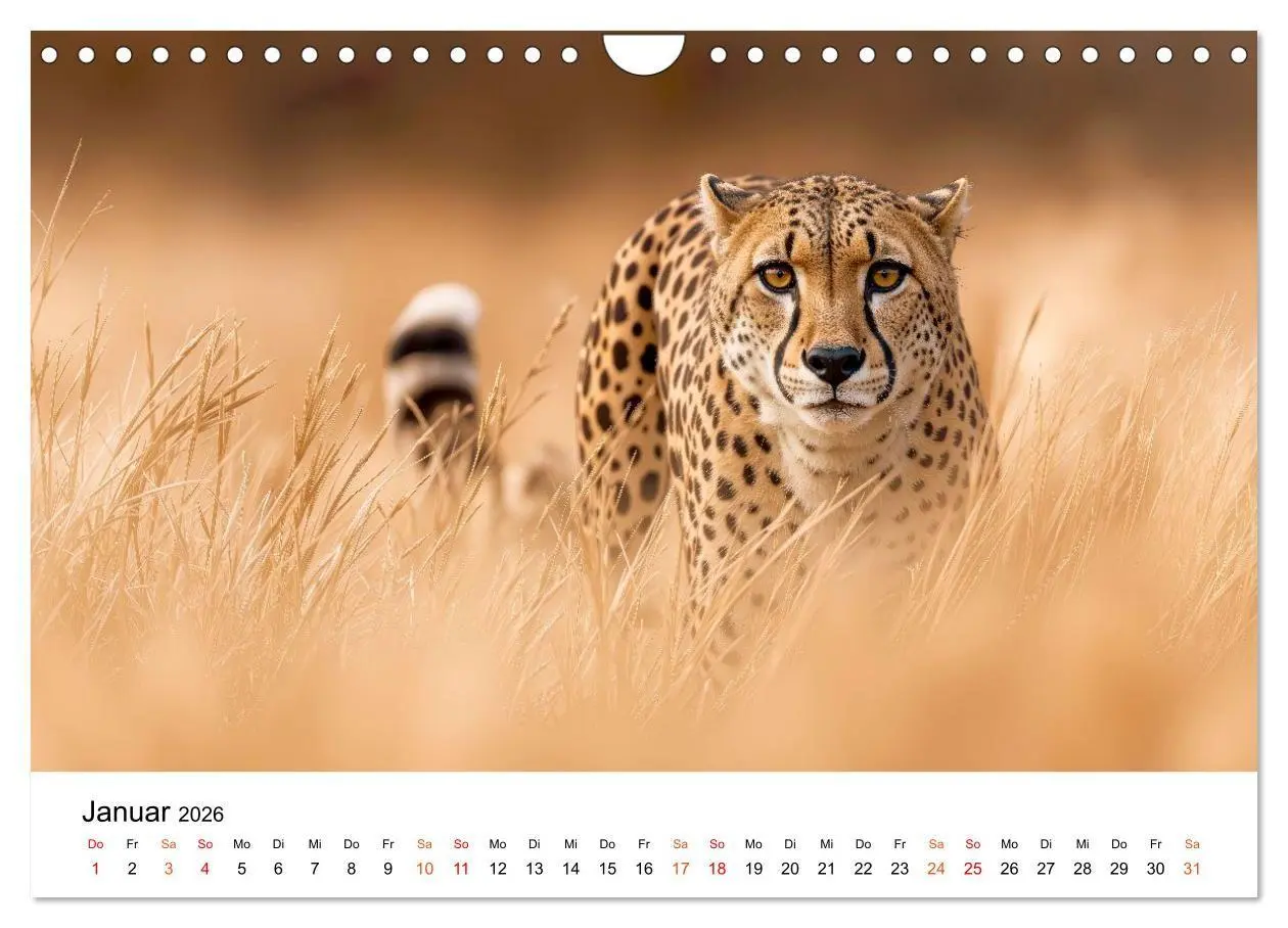 Bild: 9783516732665 | Geparden - Eleganz auf vier Pfoten (Wandkalender 2026 DIN A4 quer),...