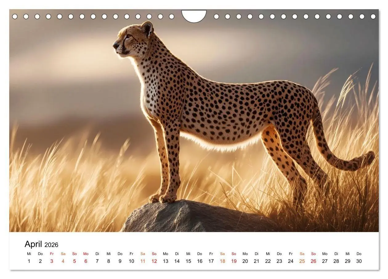 Bild: 9783516732665 | Geparden - Eleganz auf vier Pfoten (Wandkalender 2026 DIN A4 quer),...