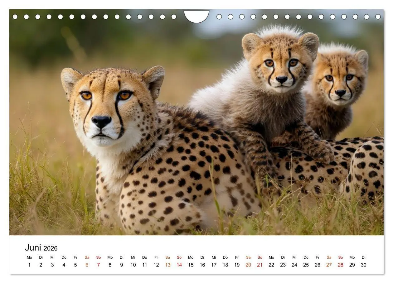 Bild: 9783516732665 | Geparden - Eleganz auf vier Pfoten (Wandkalender 2026 DIN A4 quer),...