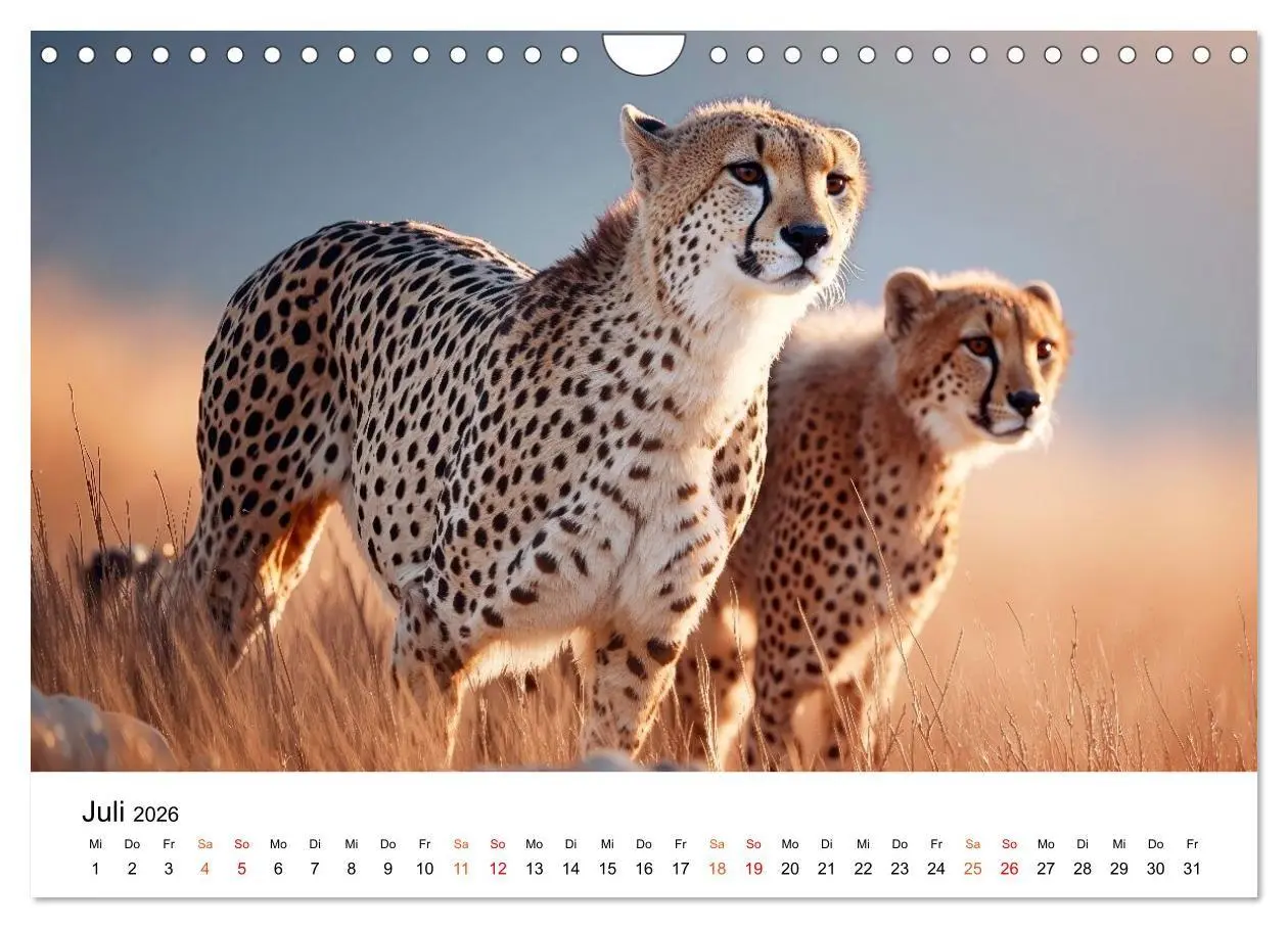 Bild: 9783516732665 | Geparden - Eleganz auf vier Pfoten (Wandkalender 2026 DIN A4 quer),...