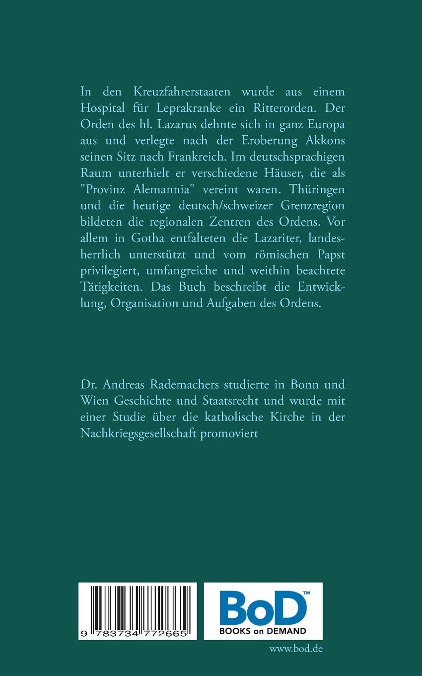 Rückseite: 9783734772665 | Die Lazariter in Alemannien | Andreas Rademachers | Taschenbuch | 2023