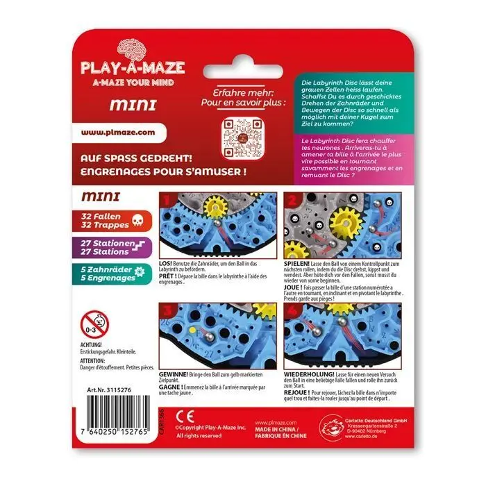 Bild: 7640250152765 | PLAY-A-MAZE - Labyrinth Travel Disc MINI | Spiel | Deutsch | 2025