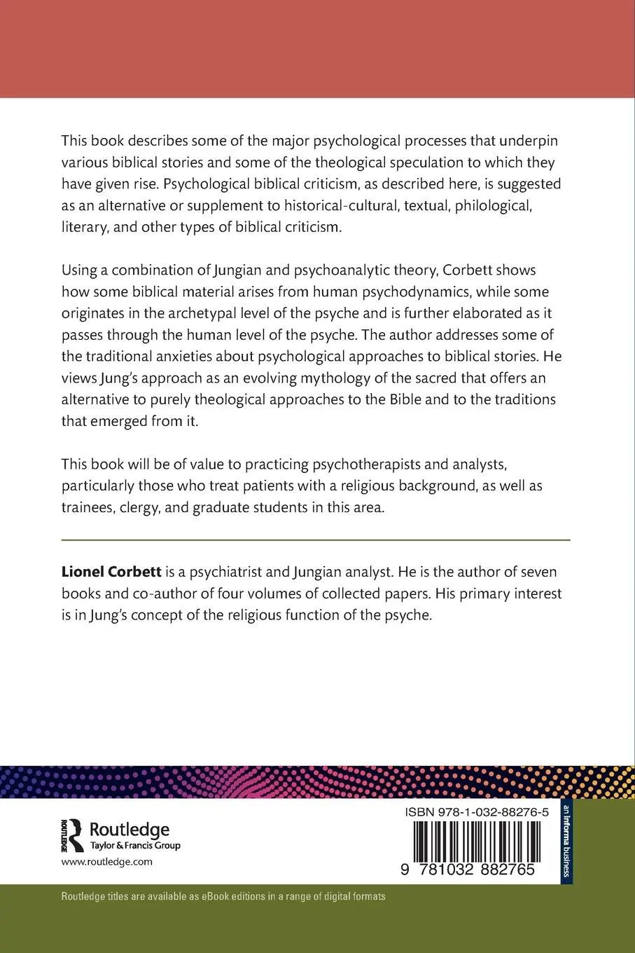 Rückseite: 9781032882765 | A Jungian and Psychoanalytic Approach to Biblical Myth and Religion