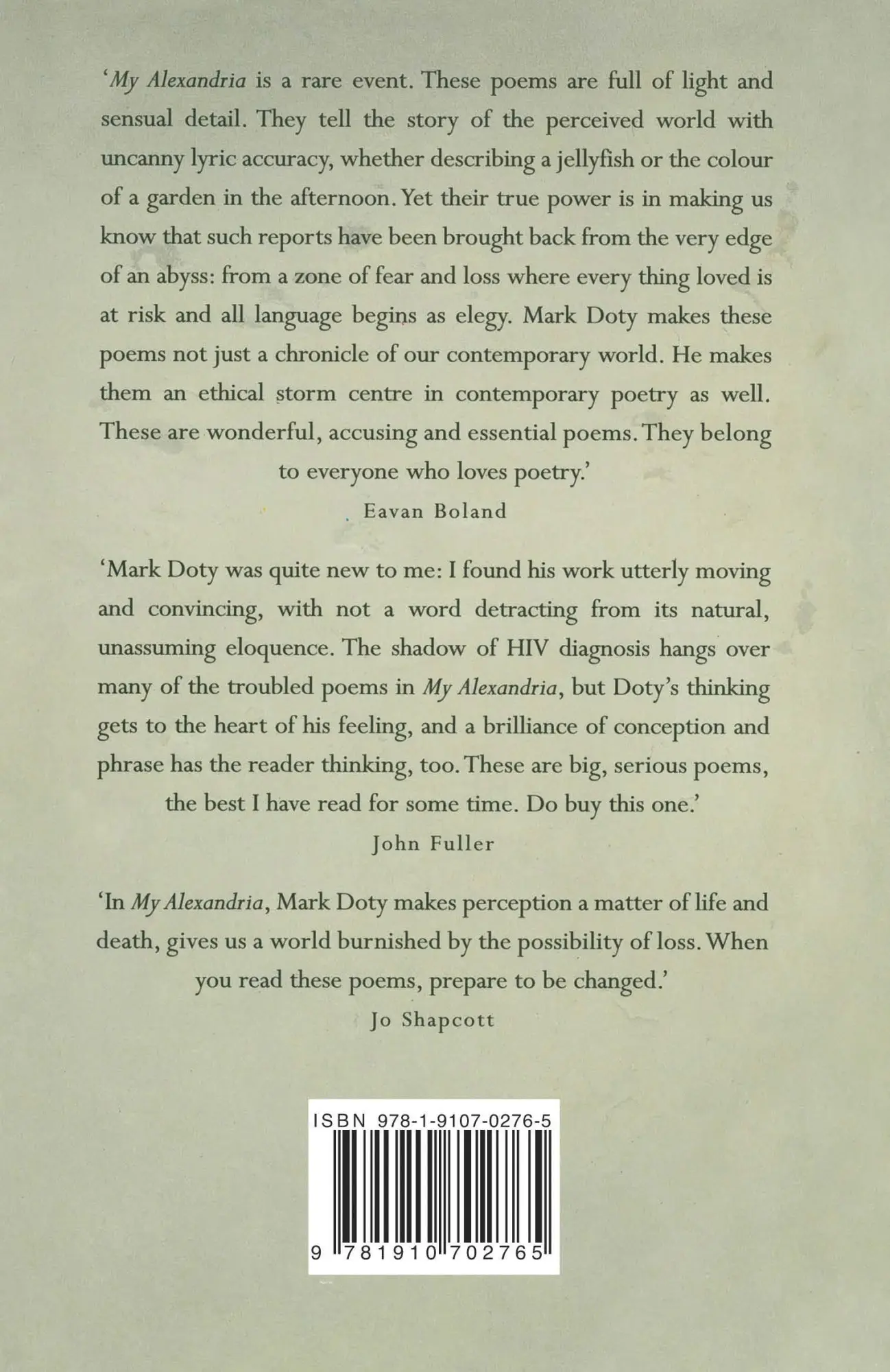Rückseite: 9781910702765 | My Alexandria | Mark Doty | Taschenbuch | Englisch | 2016