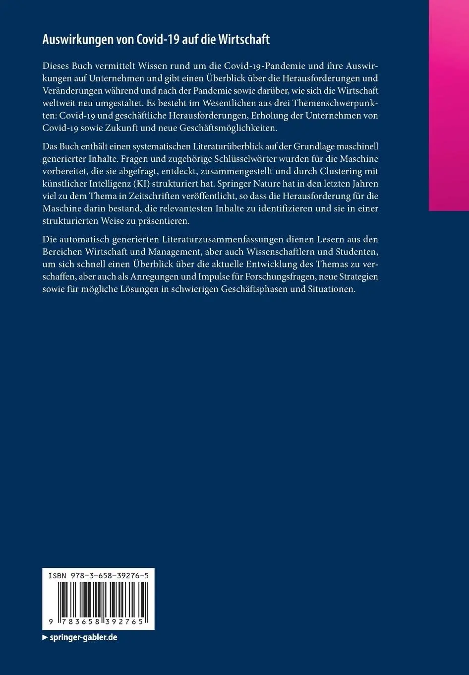Rückseite: 9783658392765 | Auswirkungen von Covid-19 auf die Wirtschaft | Deegvijay Shimpi | Buch