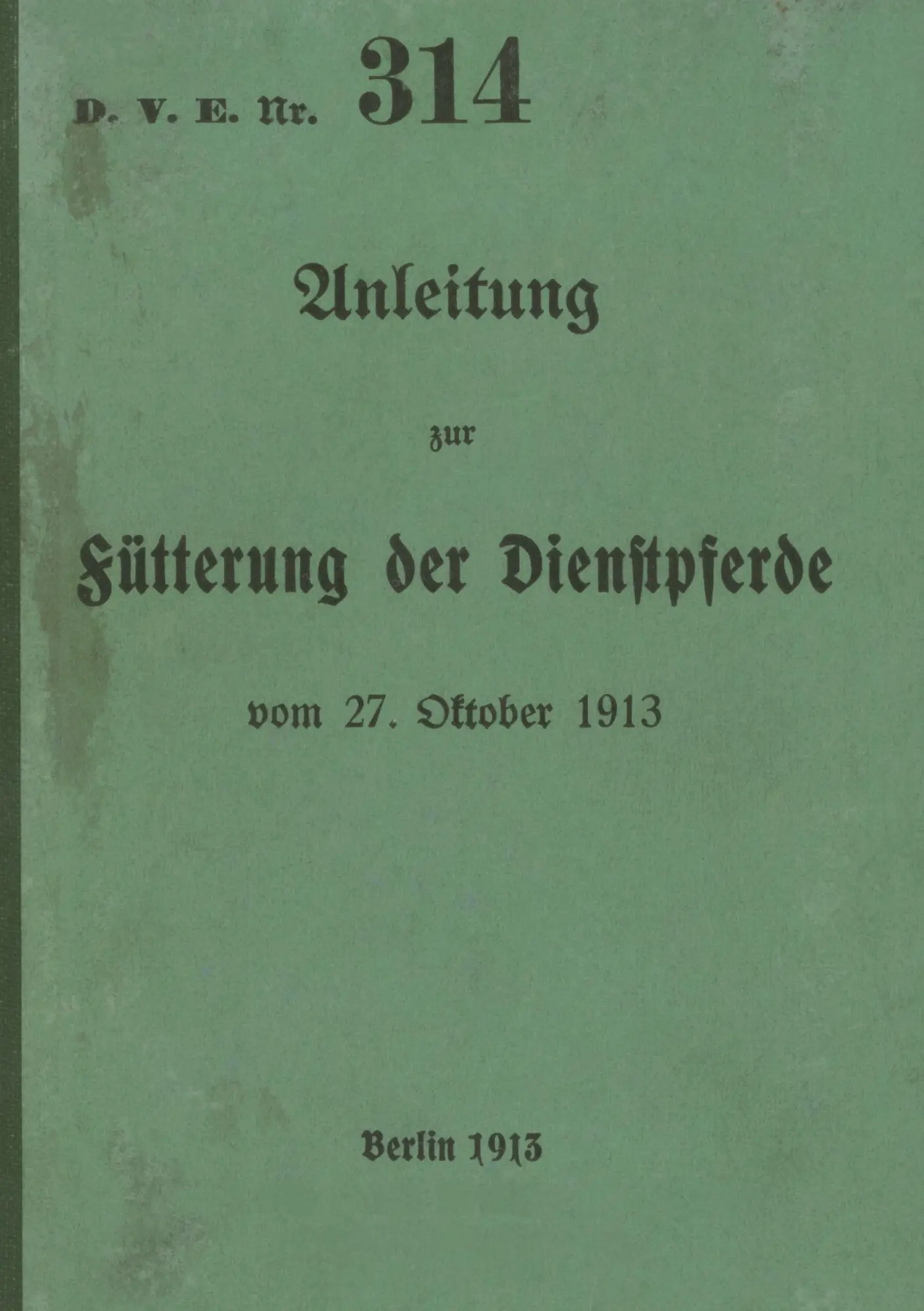 Cover: 9783746012865 | D.V.E. Nr. 314 Anleitung zur Fütterung der Dienstpferde | Thomas Heise