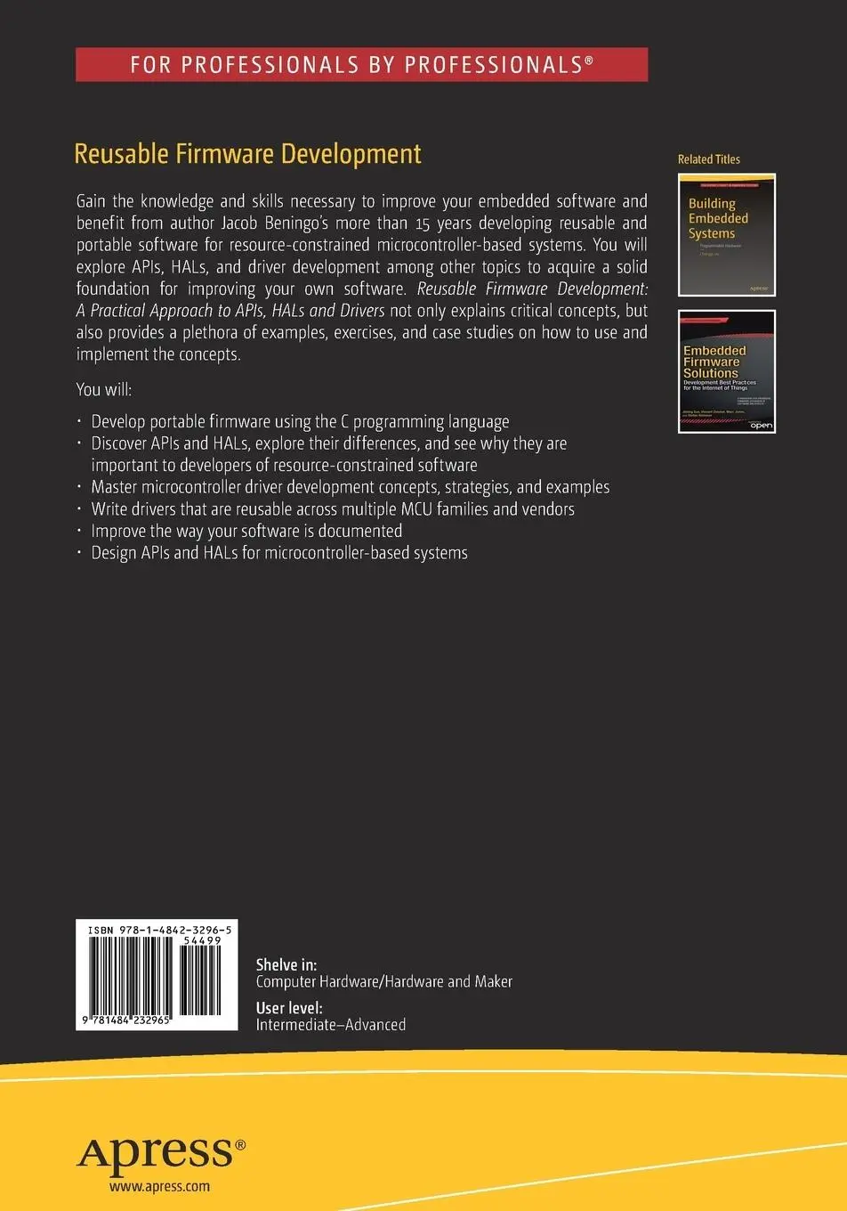 Rückseite: 9781484232965 | Reusable Firmware Development | Jacob Beningo | Taschenbuch | xxii