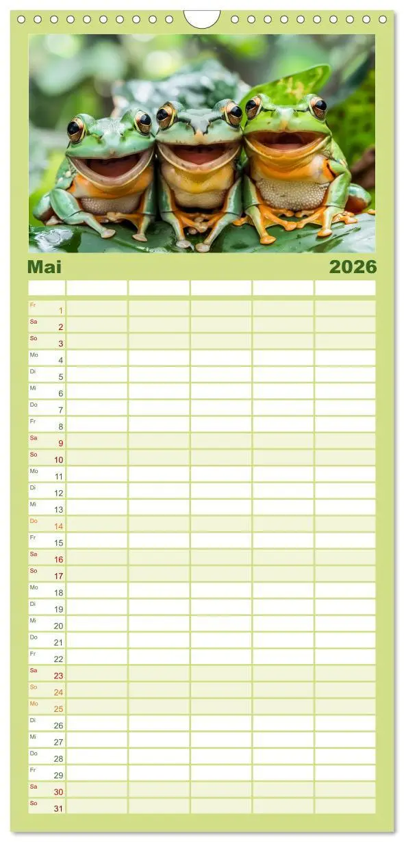 Bild: 9783516492965 | Familienplaner 2026 - Lustige Amphibienbande mit 5 Spalten...