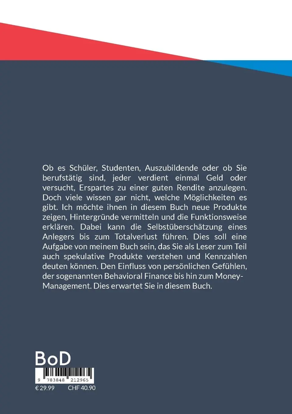 Rückseite: 9783848212965 | Self Investing: Vom Sparen zum Investieren. Die Grundlagen für den...