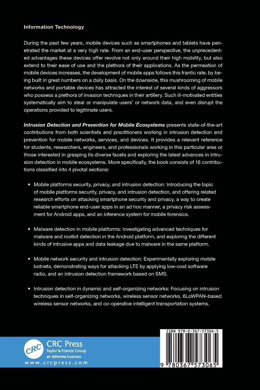 Rückseite: 9780367573065 | Intrusion Detection and Prevention for Mobile Ecosystems | Taschenbuch