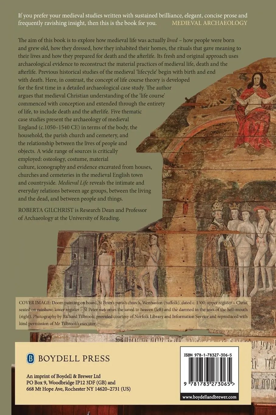 Rückseite: 9781783273065 | Medieval Life | Archaeology and the Life Course | Roberta Gilchrist