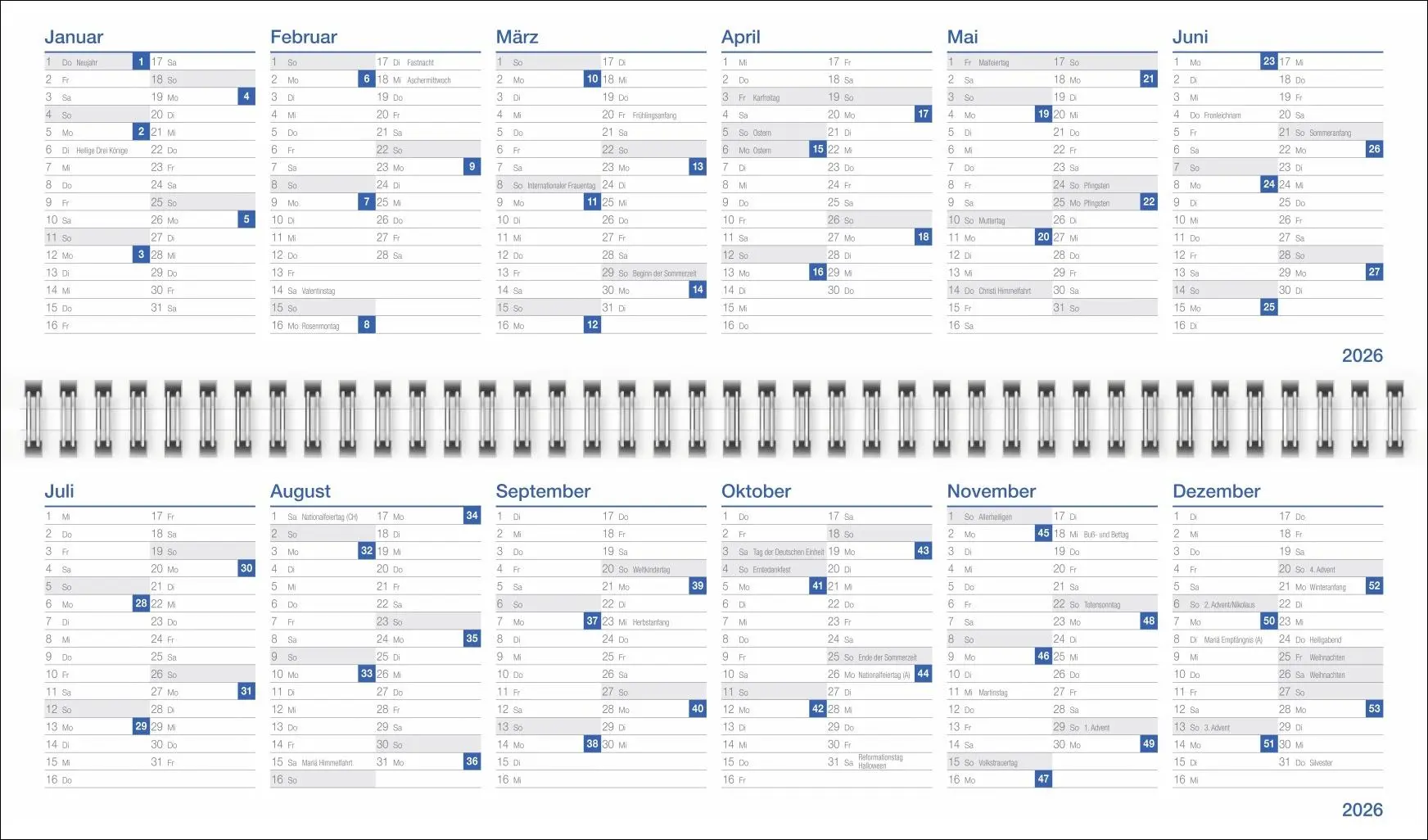 Bild: 9783756413065 | Wochenquerplaner, anthrazit 2026 | Kalender | Bürokalender Heye | 2026