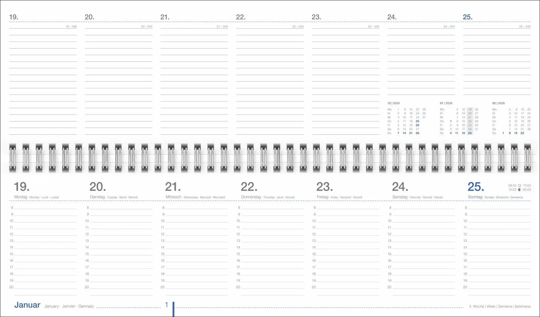 Bild: 9783756413065 | Wochenquerplaner, anthrazit 2026 | Kalender | Bürokalender Heye | 2026