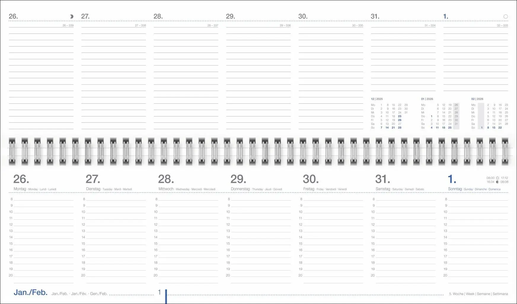 Bild: 9783756413065 | Wochenquerplaner, anthrazit 2026 | Kalender | Bürokalender Heye | 2026