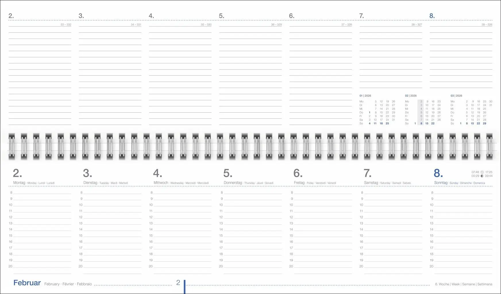 Bild: 9783756413065 | Wochenquerplaner, anthrazit 2026 | Kalender | Bürokalender Heye | 2026