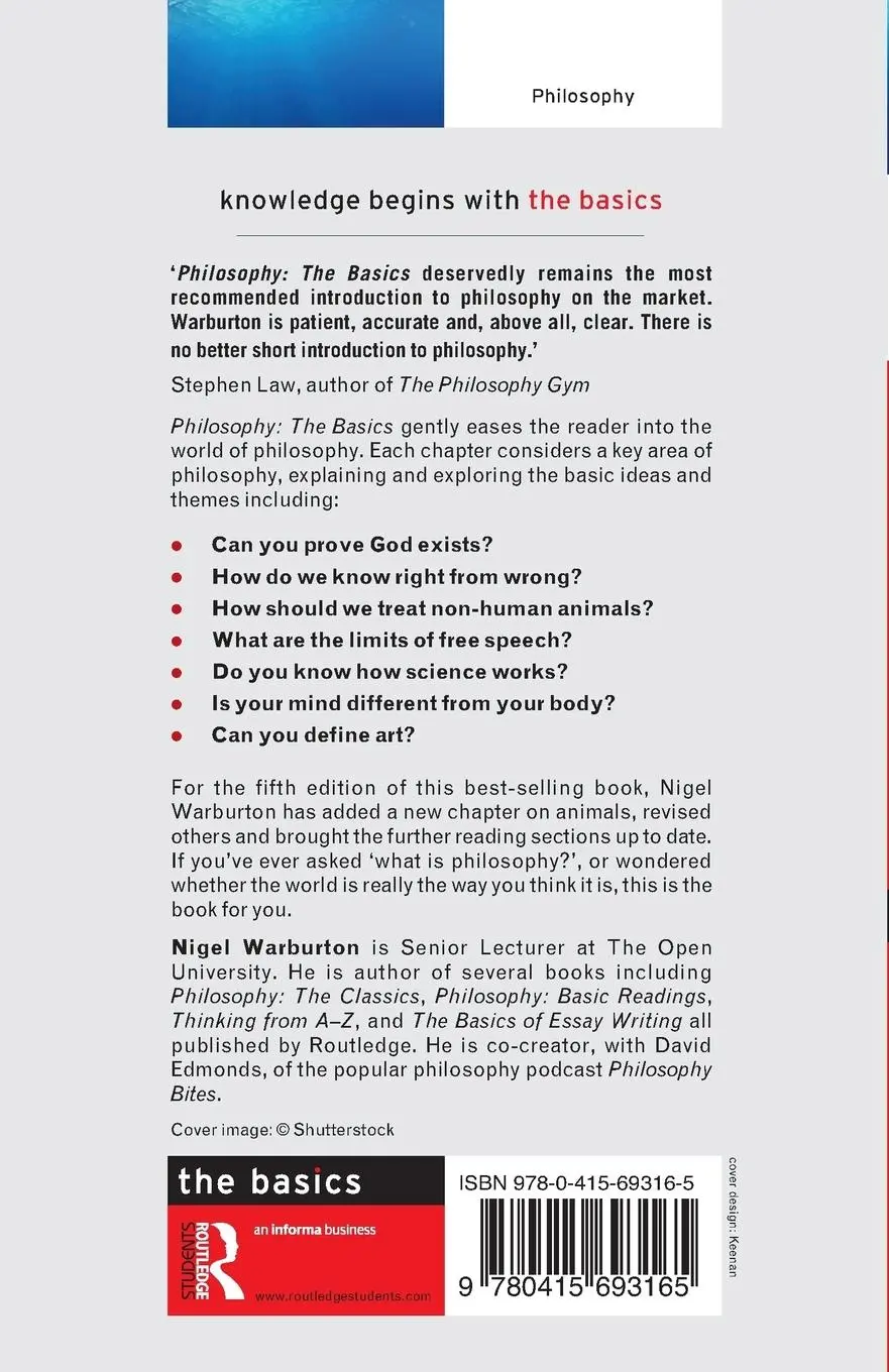 Rückseite: 9780415693165 | Philosophy | The Basics | Nigel Warburton | Taschenbuch | Englisch