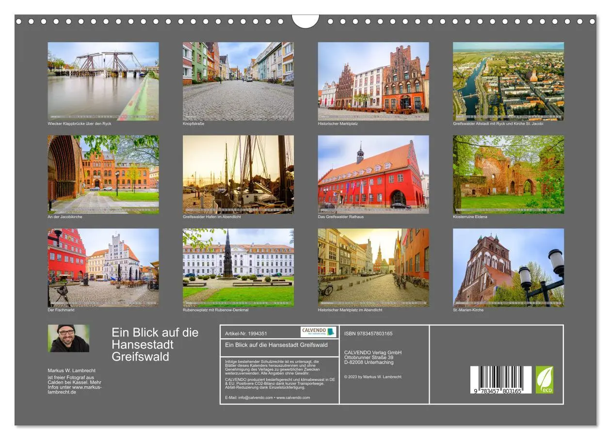 Bild: 9783457803165 | Ein Blick auf die Hansestadt Greifswald (Wandkalender 2026 DIN A3...