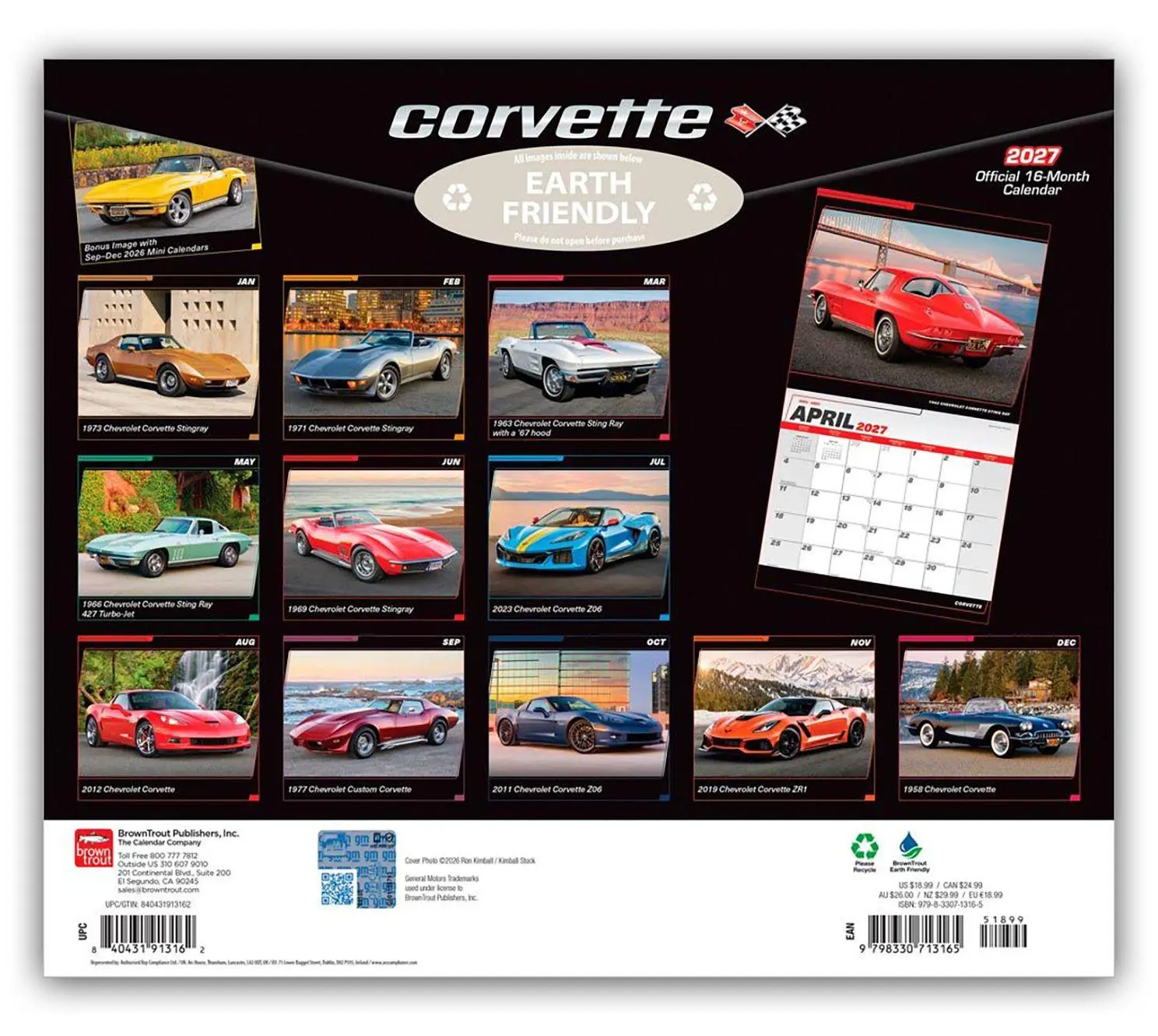 Rückseite: 9798330713165 | Corvette - Chevrolet Corvette 2027 - 16-Monatskalender im...