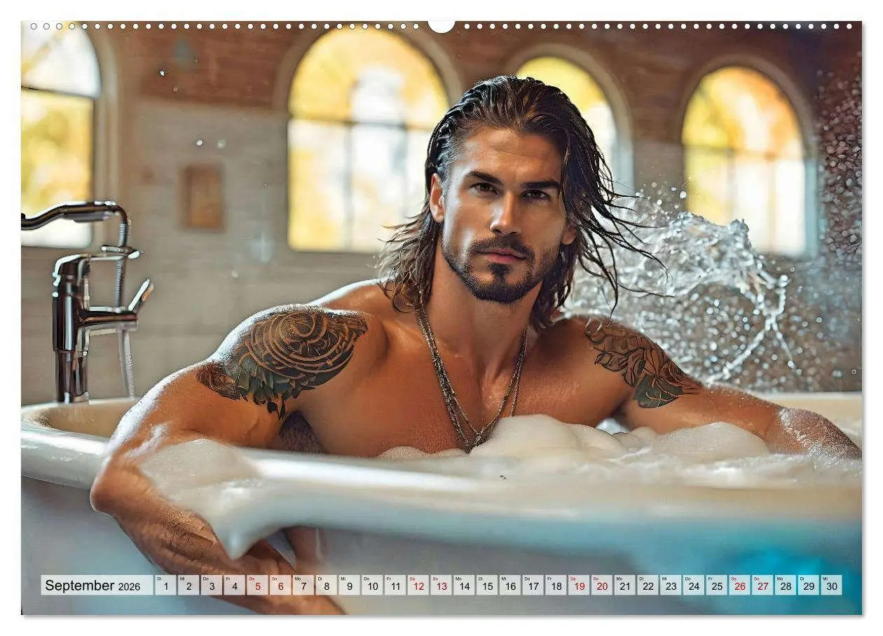 Bild: 9783457273265 | Heiße Kerle im Badeschaum - Muskeln, Tattoos und Wasserspiele...