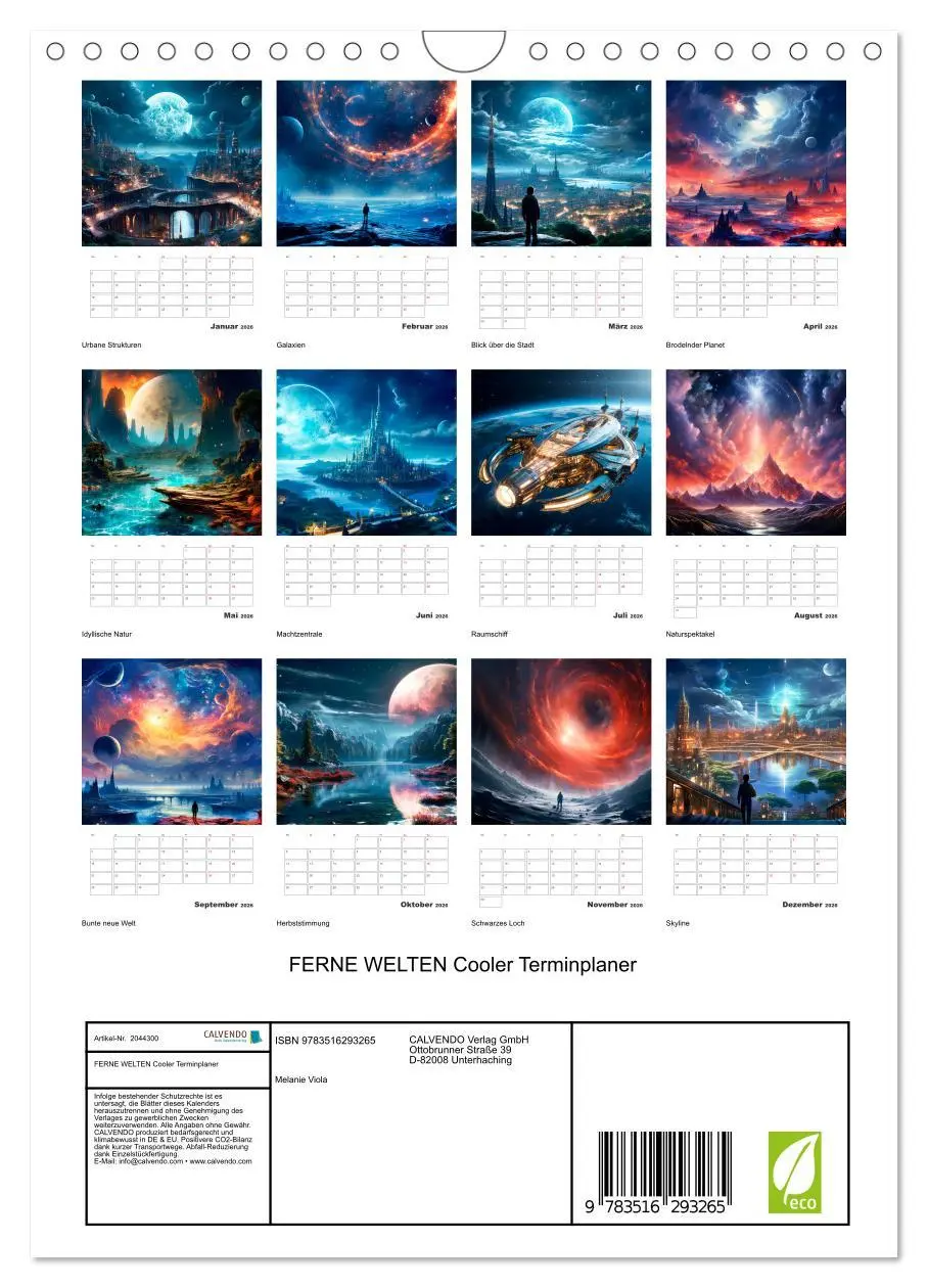 Bild: 9783516293265 | FERNE WELTEN Cooler Terminplaner (Wandkalender 2026 DIN A4 hoch),...