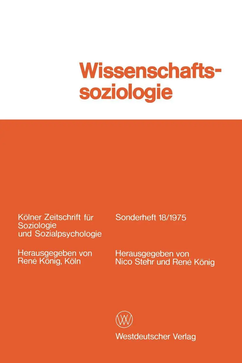 Cover: 9783531113265 | Wissenschaftssoziologie | Studien und Materialien | René König | Buch
