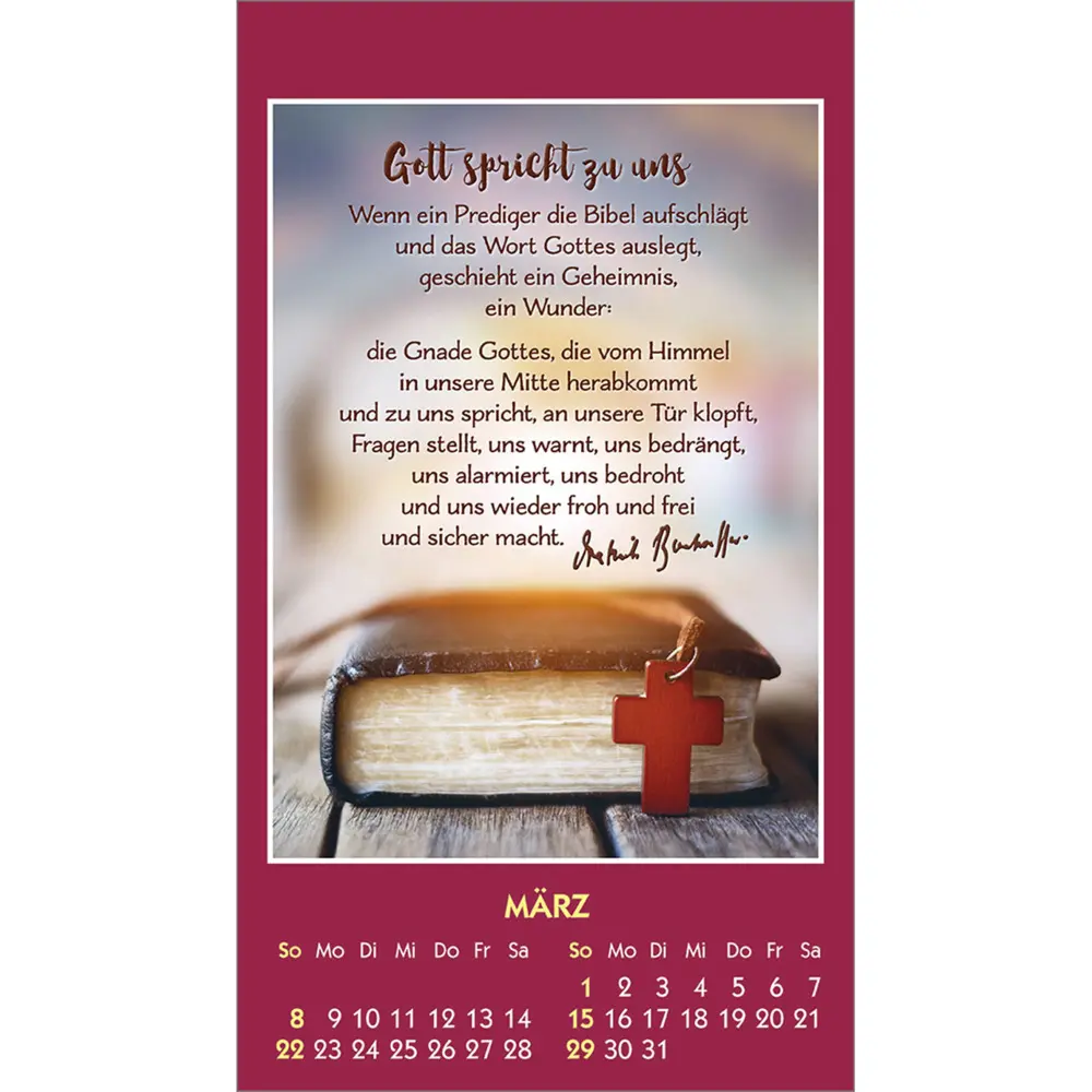 Bild: 9783754893265 | Gott ist bei dir 2026 | Mini-Aufkleber-Kalender | Dietrich Bonhoeffer