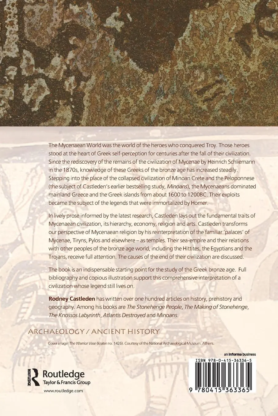 Rückseite: 9780415363365 | The Mycenaeans | Rodney Castleden | Taschenbuch | Englisch | 2005