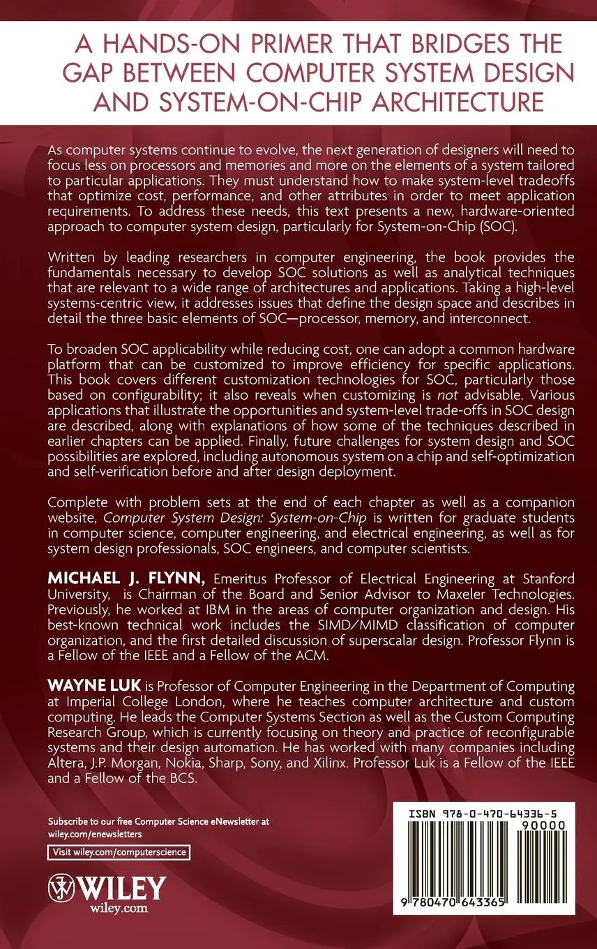 Rückseite: 9780470643365 | Computer System Design | Michael J Flynn (u. a.) | Buch | 360 S.