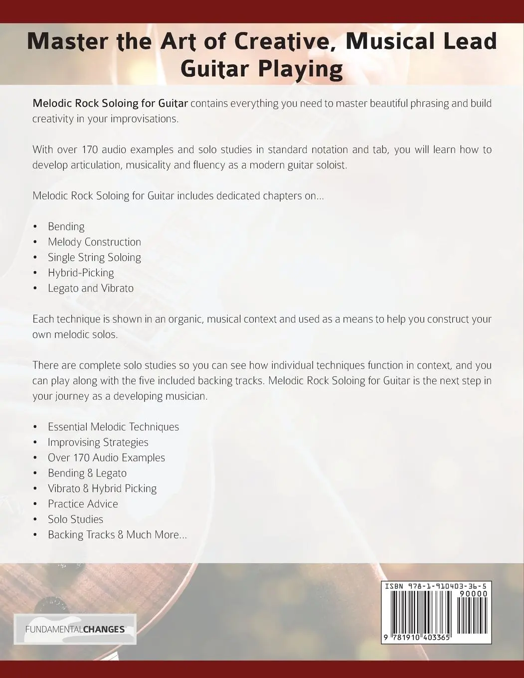 Rückseite: 9781910403365 | Melodic Rock Soloing For Guitar | Simon Pratt (u. a.) | Taschenbuch