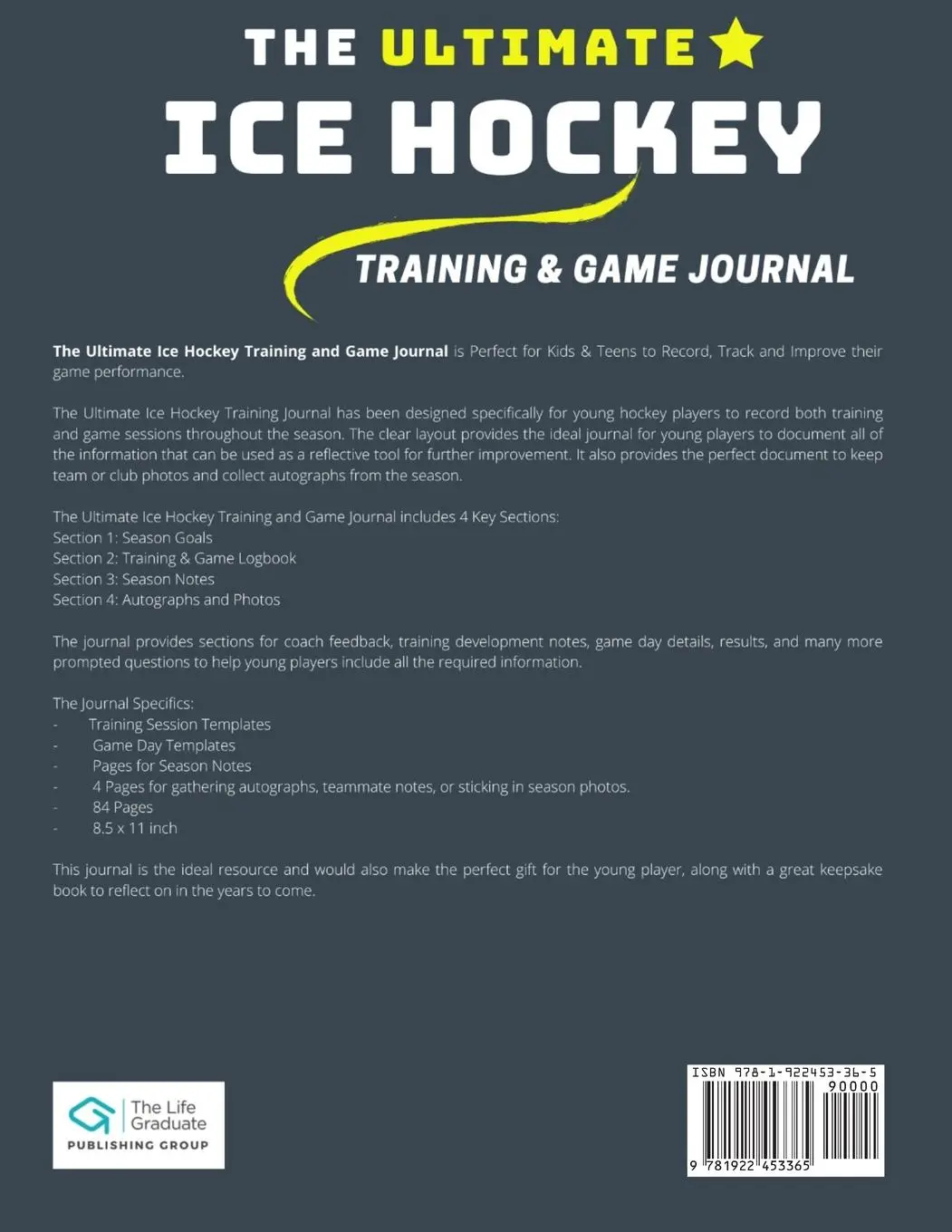 Rückseite: 9781922453365 | The Ultimate Ice Hockey Training and Game Journal | Group | Buch