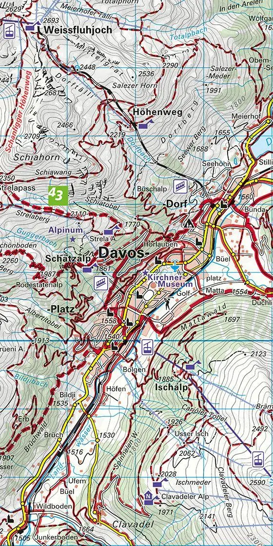 Bild: 9783259023365 | Davos - St. Moritz / Oberengadin 36 Wanderkarte 1:40 000 matt...