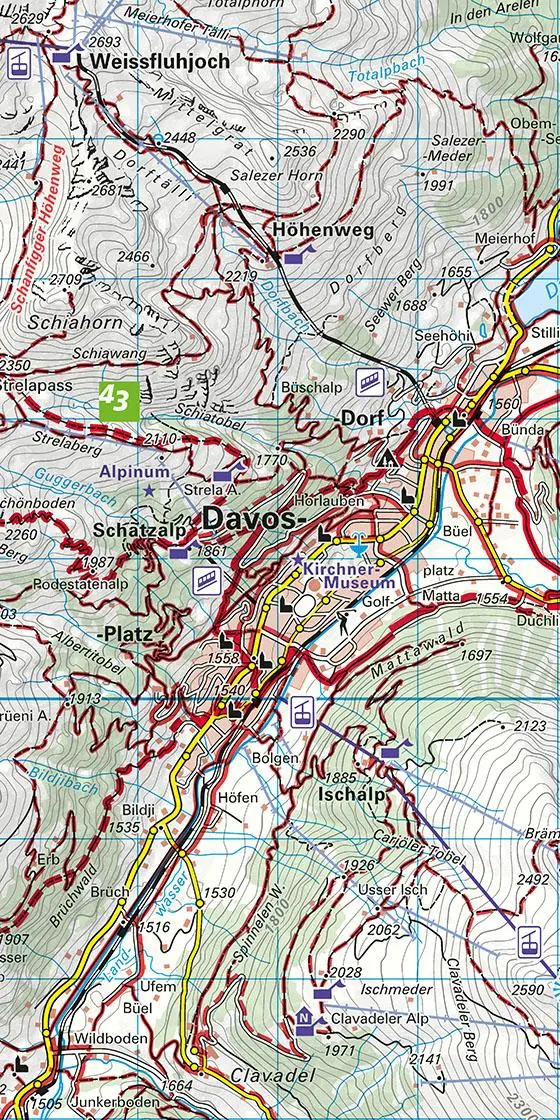 Bild: 9783259023365 | Davos - St. Moritz / Oberengadin 36 Wanderkarte 1:40 000 matt...