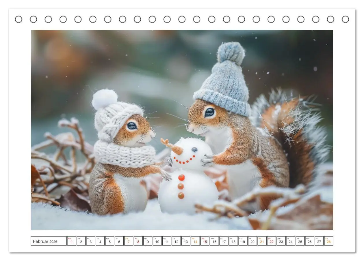 Bild: 9783457403365 | Lustige Eichhörnchen (Tischkalender 2026 DIN A5 quer), CALVENDO...