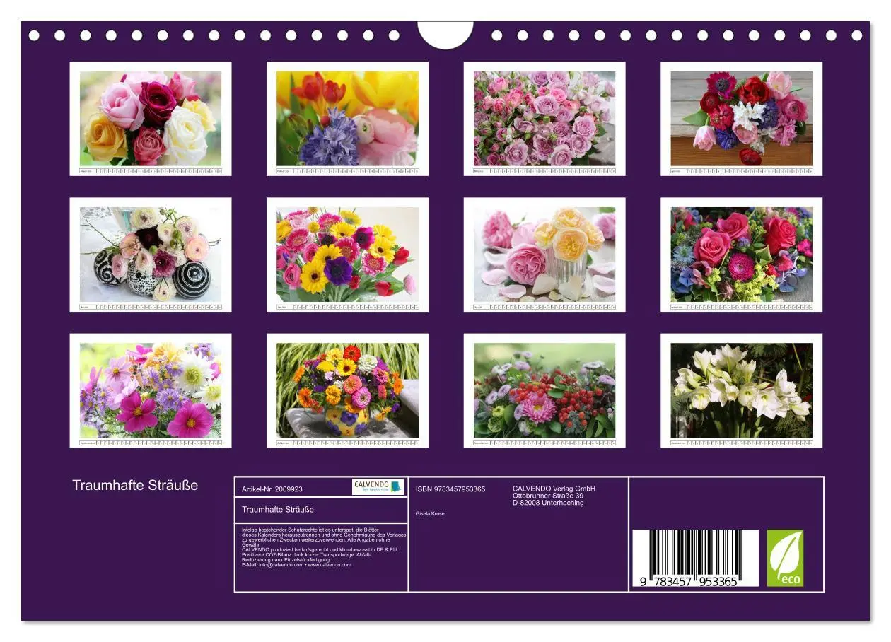 Bild: 9783457953365 | Traumhafte Sträuße (Wandkalender 2026 DIN A4 quer), CALVENDO...